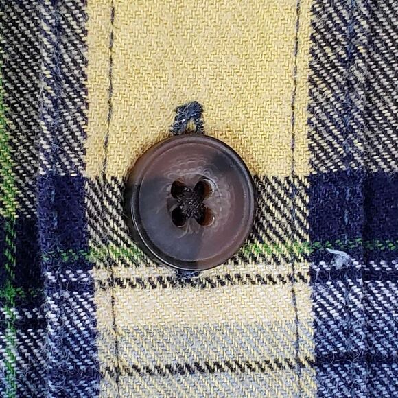 Duluth Trading Co Men’s Size 4XL Shirt LS Flannel Button Down Plaid Yellow - Picture 6 of 9
